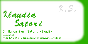 klaudia satori business card